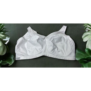 Glamorise MagicLift Seamless Sports Bra Sz 44G White Wireless Moisture Wicking